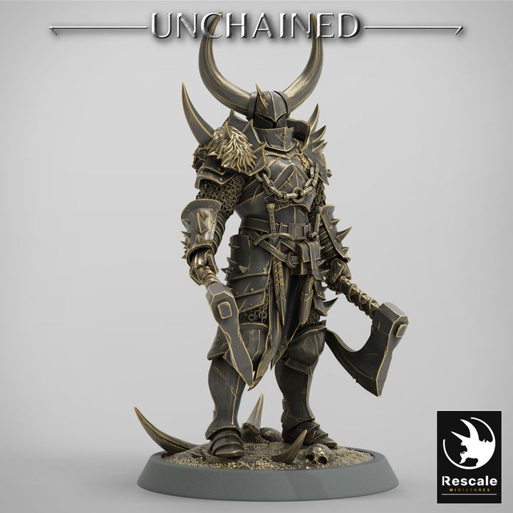Knight Warrior Armor Horned | Medium | Rescale Miniatures | D&D DnD Pathfinder Miniature