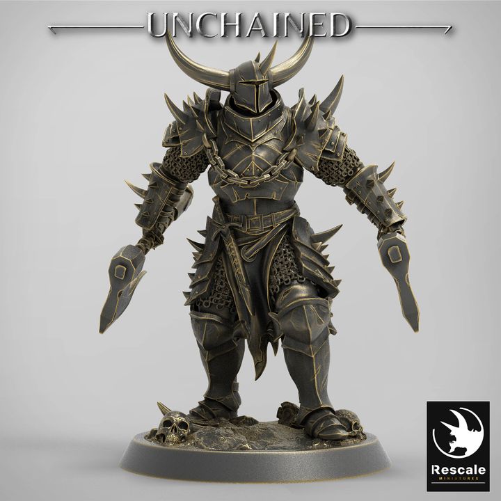 Knight Warrior Armor Horned | Medium | Rescale Miniatures | D&D DnD Pathfinder Miniature