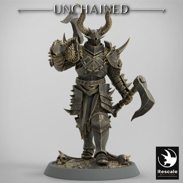 Knight Warrior Armor Horned | Medium | Rescale Miniatures | D&D DnD Pathfinder Miniature