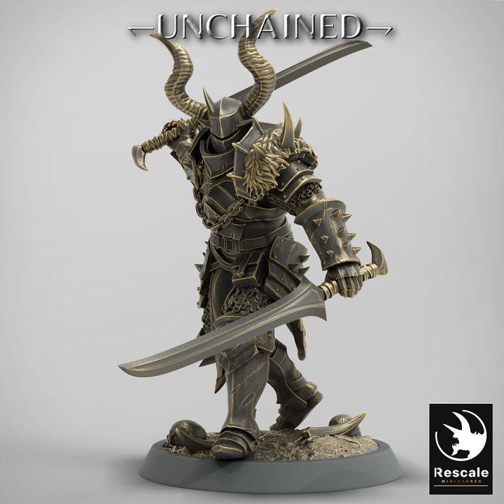 Knight Warrior Armor Horned | Medium | Rescale Miniatures | D&D DnD Pathfinder Miniature