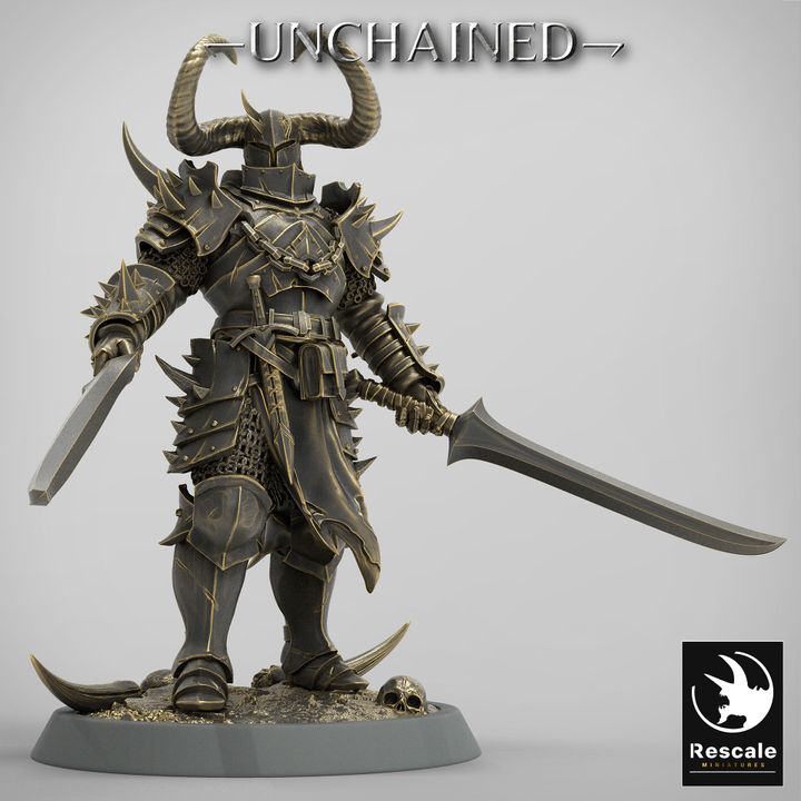Knight Warrior Armor Horned | Medium | Rescale Miniatures | D&D DnD Pathfinder Miniature