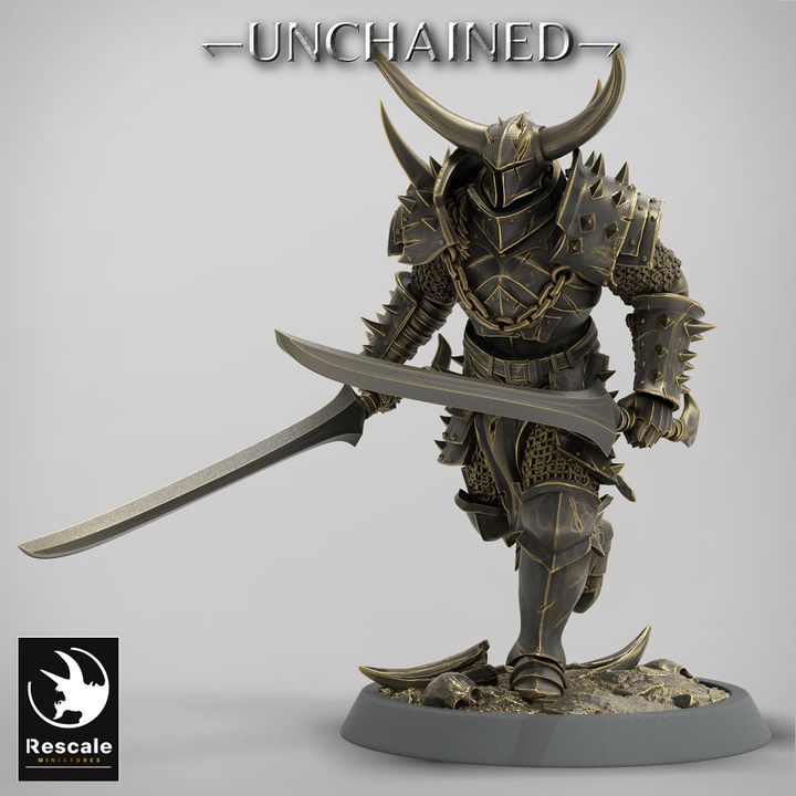 Knight Warrior Armor Horned | Medium | Rescale Miniatures | D&D DnD Pathfinder Miniature