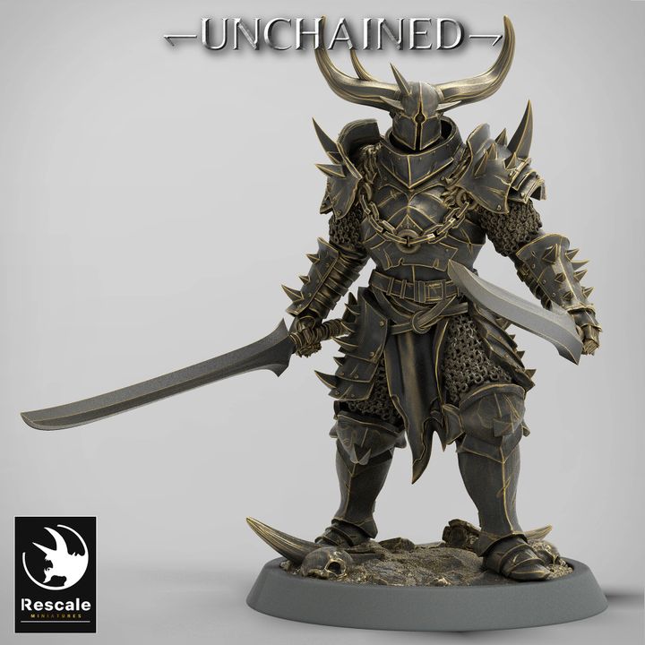 Knight Warrior Armor Horned | Medium | Rescale Miniatures | D&D DnD Pathfinder Miniature