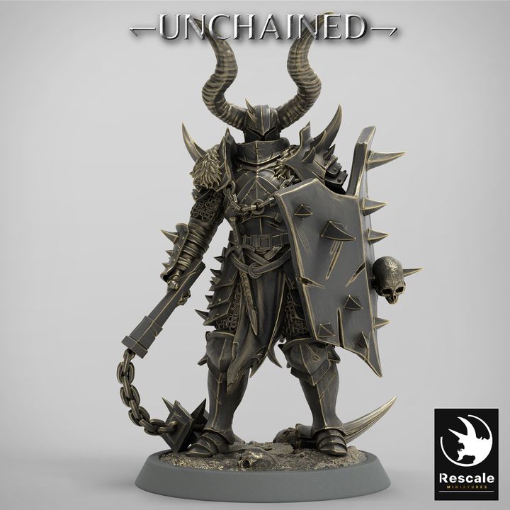 Knight Warrior Armor Horned | Medium | Rescale Miniatures | D&D DnD Pathfinder Miniature