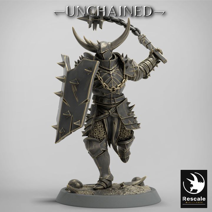Knight Warrior Armor Horned | Medium | Rescale Miniatures | D&D DnD Pathfinder Miniature