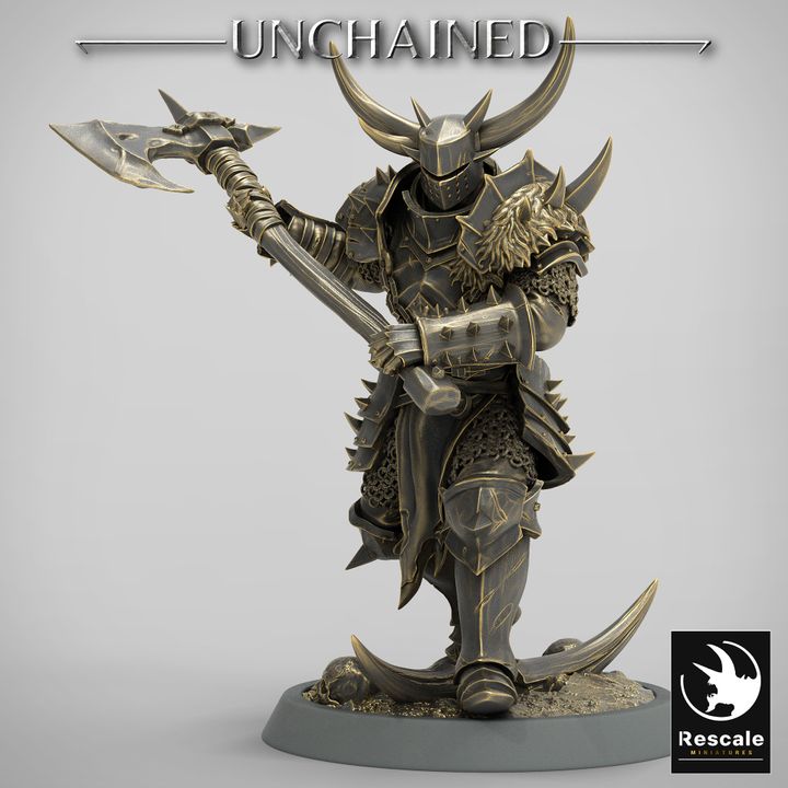 Knight Warrior Armor Horned | Medium | Rescale Miniatures | D&D DnD Pathfinder Miniature