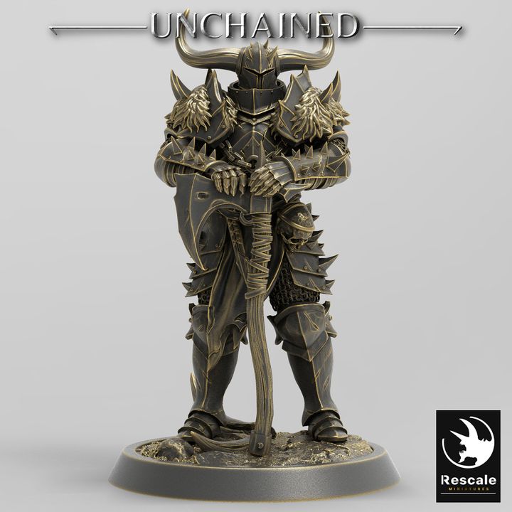 Knight Warrior Armor Horned | Medium | Rescale Miniatures | D&D DnD Pathfinder Miniature