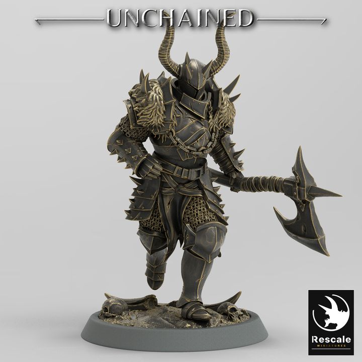 Knight Warrior Armor Horned | Medium | Rescale Miniatures | D&D DnD Pathfinder Miniature