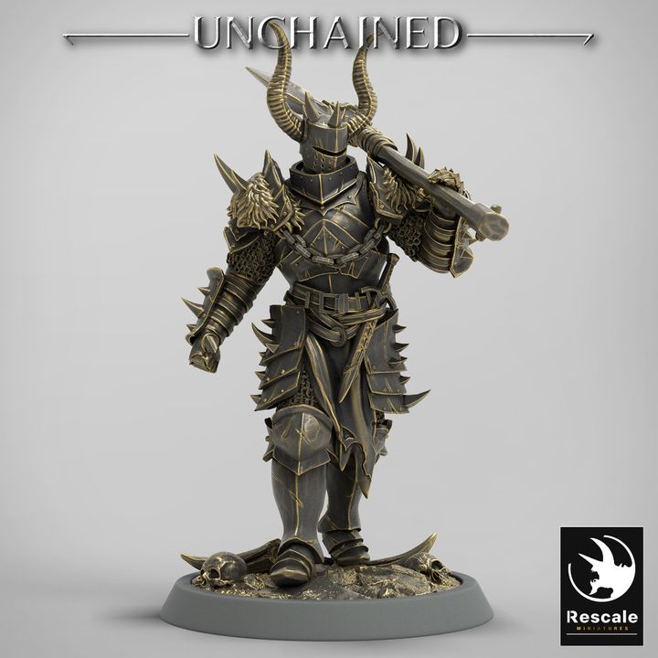 Knight Warrior Armor Horned | Medium | Rescale Miniatures | D&D DnD Pathfinder Miniature