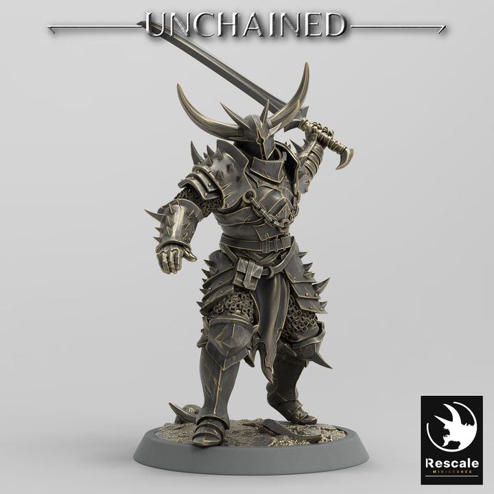 Knight Warrior Armor Horned | Medium | Rescale Miniatures | D&D DnD Pathfinder Miniature