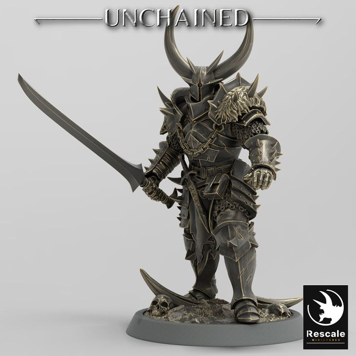 Knight Warrior Armor Horned | Medium | Rescale Miniatures | D&D DnD Pathfinder Miniature