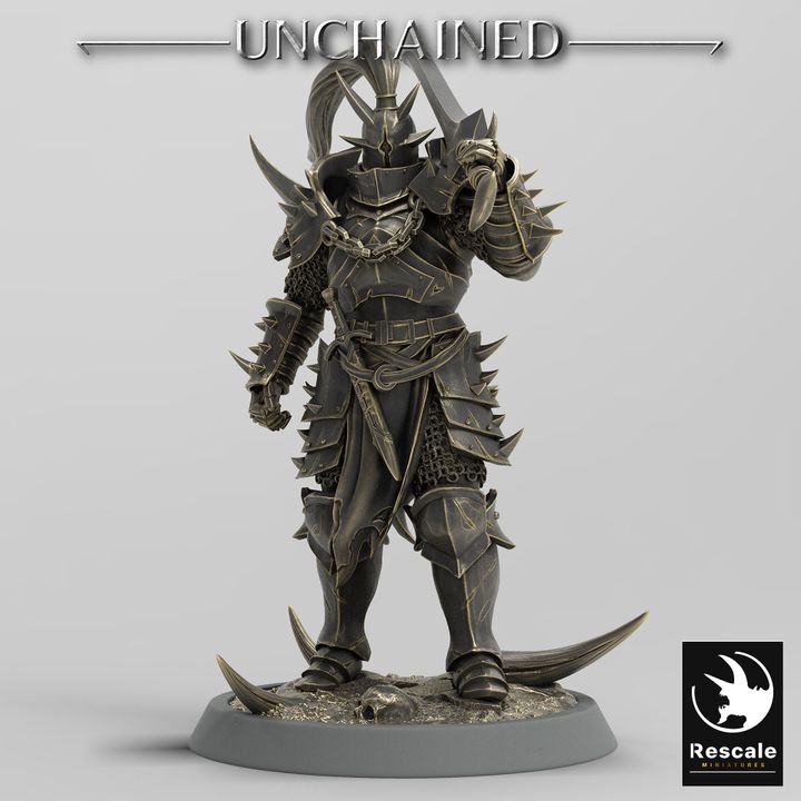 Sword Warrior Fighter Miniature Medium | Rescale Miniatures | D&D DnD Pathfinder Miniature