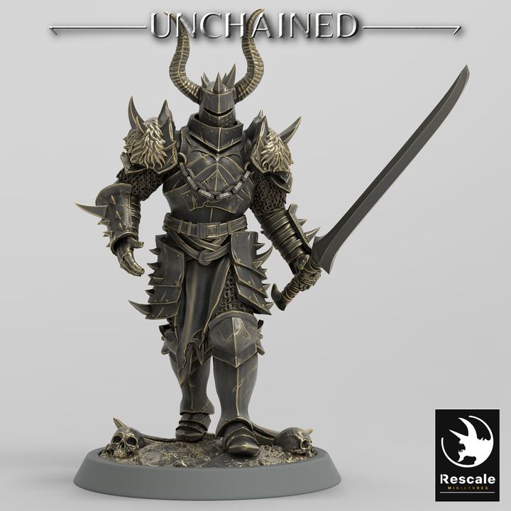 Sword Warrior Fighter Miniature Medium | Rescale Miniatures | D&D DnD Pathfinder Miniature