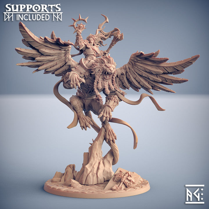 Agata on Winged Lion - Heroic (100mm Base)