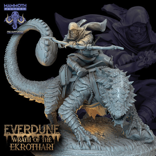 Rekari Sand Drake with Warrior - Mounted (50mm Base)