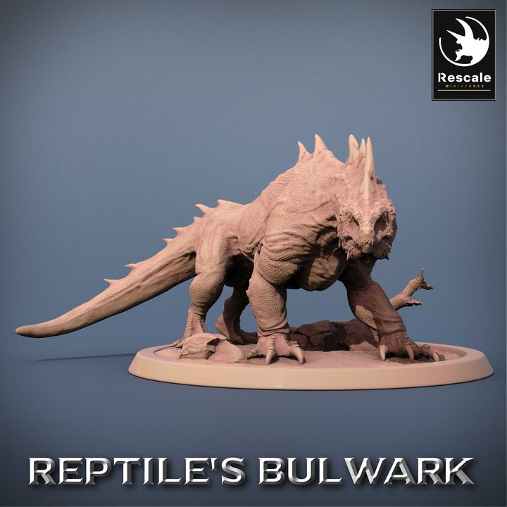 Lizardfolk Reptilian Monsters Defensive | Large | Rescale Miniatures | D&D DnD Pathfinder Miniature