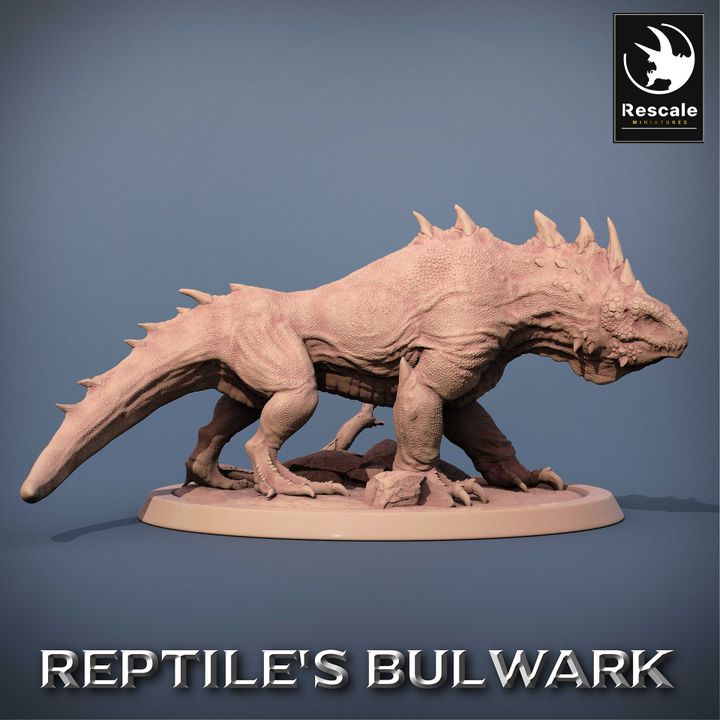 Lizardfolk Reptilian Monsters Defensive | Large | Rescale Miniatures | D&D DnD Pathfinder Miniature