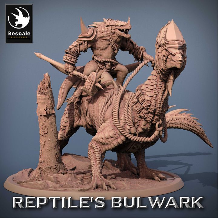 Collection Lizardfolk Reptilian Mount Beasts | Huge | Rescale Miniatures | D&D DnD Pathfinder Miniature