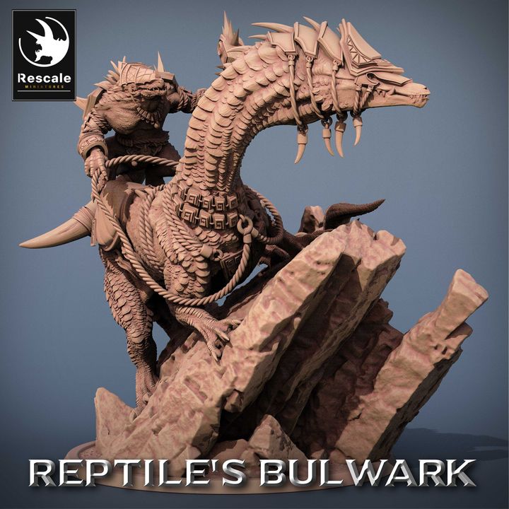 Collection Lizardfolk Reptilian Mount Beasts | Huge | Rescale Miniatures | D&D DnD Pathfinder Miniature