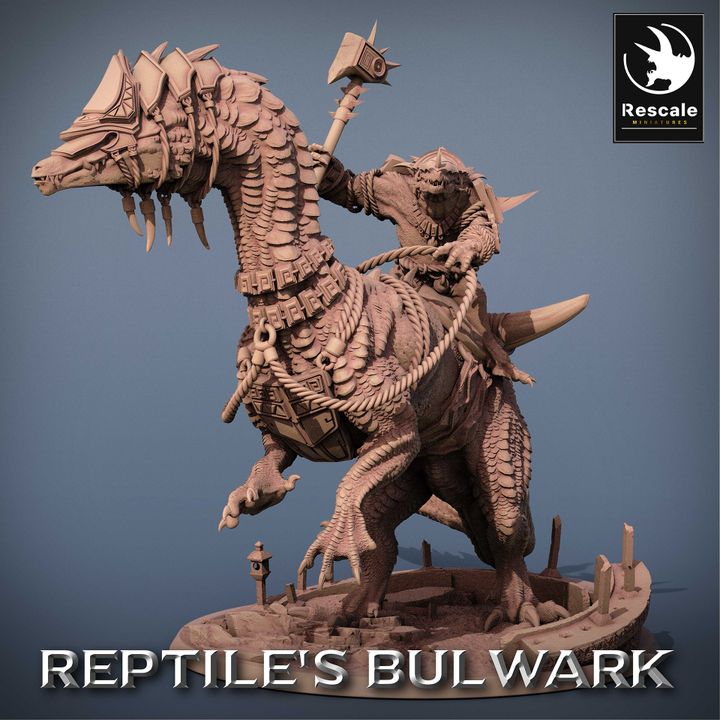 Collection Lizardfolk Reptilian Mount Beasts | Huge | Rescale Miniatures | D&D DnD Pathfinder Miniature
