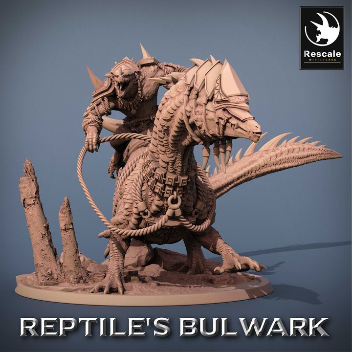 Lizardfolk Mount Reptile Rider Beast | Large | Rescale Miniatures | D&D DnD Pathfinder Miniature