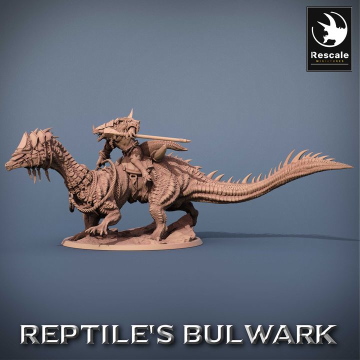 Lizardfolk Mount Reptile Rider Beast | Large | Rescale Miniatures | D&D DnD Pathfinder Miniature