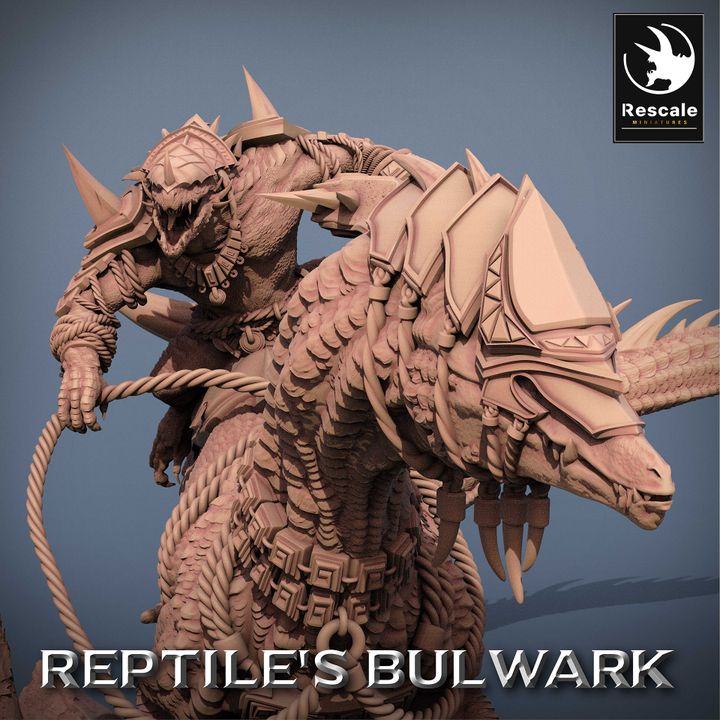 Lizardfolk Mount Reptile Rider Beast | Large | Rescale Miniatures | D&D DnD Pathfinder Miniature