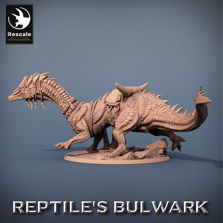 Lizardfolk Mount Reptile Rider Beast | Large | Rescale Miniatures | D&D DnD Pathfinder Miniature