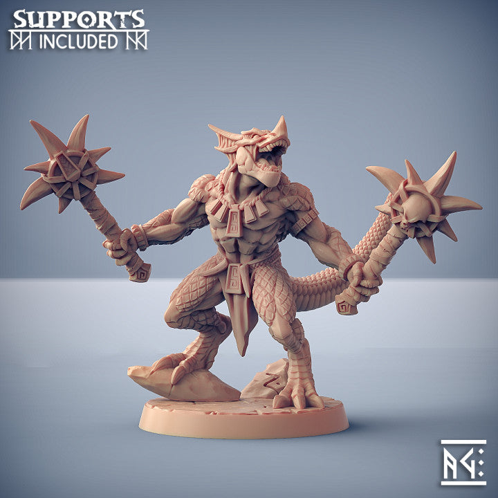 Lézard Gueule-d'Or - Guerrier (socle 25 mm)