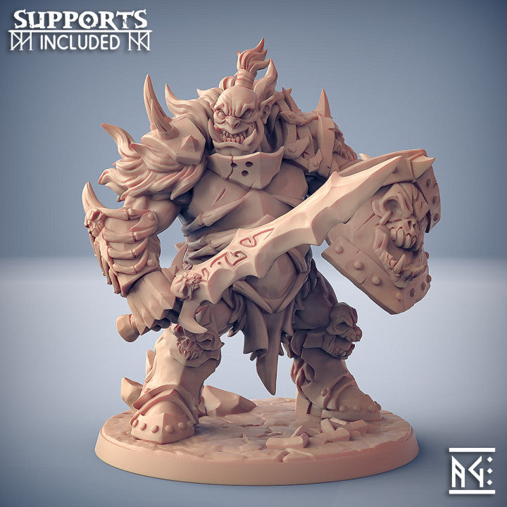 Frostmetal Ogre Warrior Necromancer | Large | Artisan Guild | D&D DnD Pathfinder Miniature