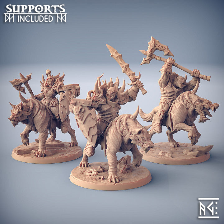 Orc Worg Rider Miniature Charging | Large | Artisan Guild | D&D DnD Pathfinder Miniature