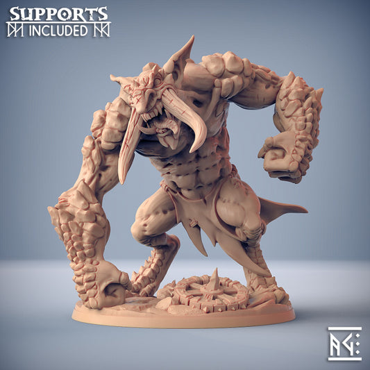 Bogtraz on Rock Troll - Mounted (75mm Base)