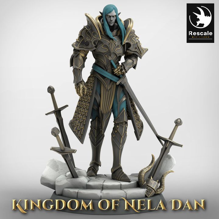 Elven Commander Warrior Leader | Medium | Rescale Miniatures | D&D DnD Pathfinder Miniature