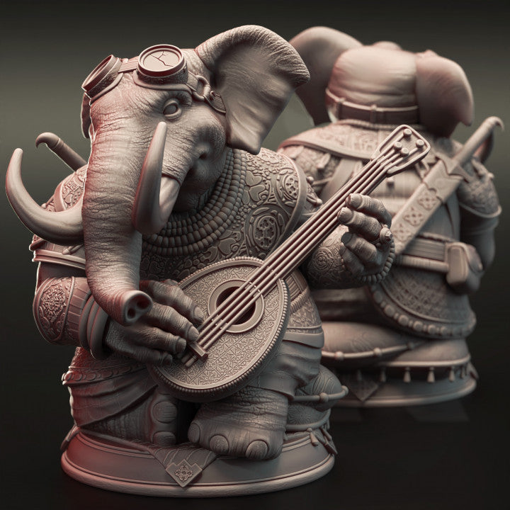 Loxodon Bard Miniature Humanoid Musical | Medium | DM Stash | D&D DnD Pathfinder Miniature