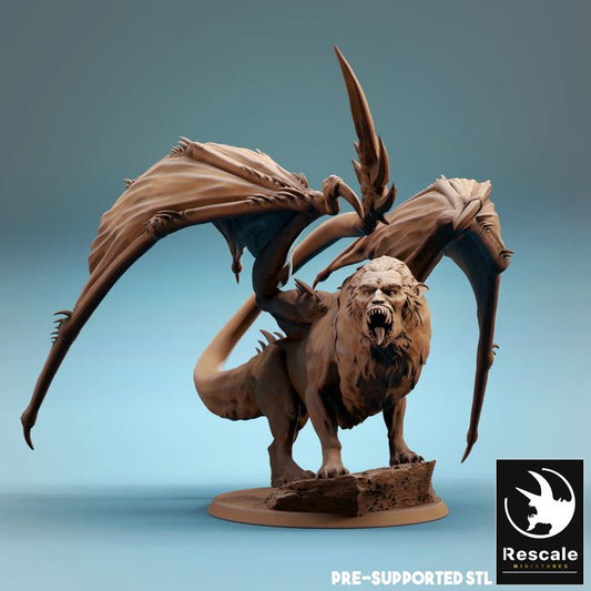 Manticore Monstrosity Savage Creature Intellect | Huge | Rescale Miniatures | D&D DnD Pathfinder Miniature