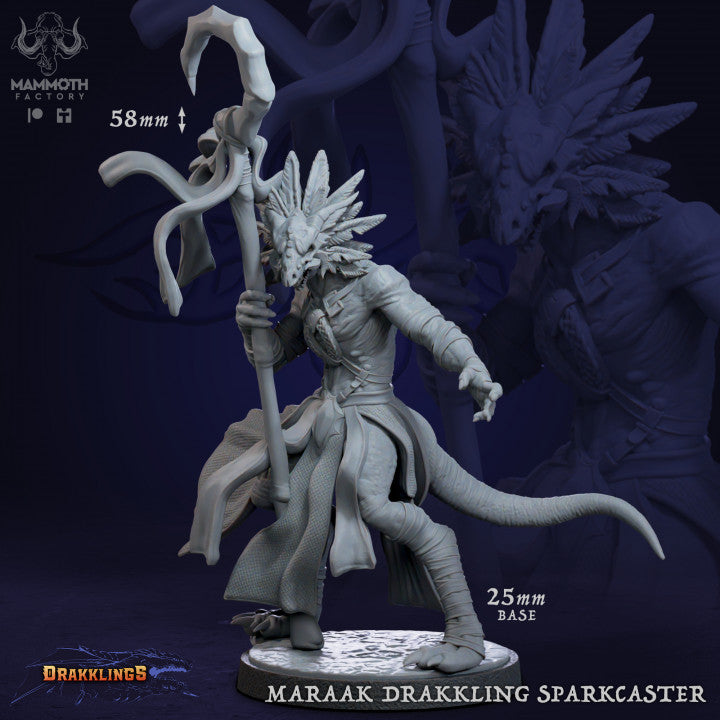 Draconic Sorcerer Elemental Magic Dragonborn | Medium | Mammoth Factory | D&D DnD Pathfinder Miniature