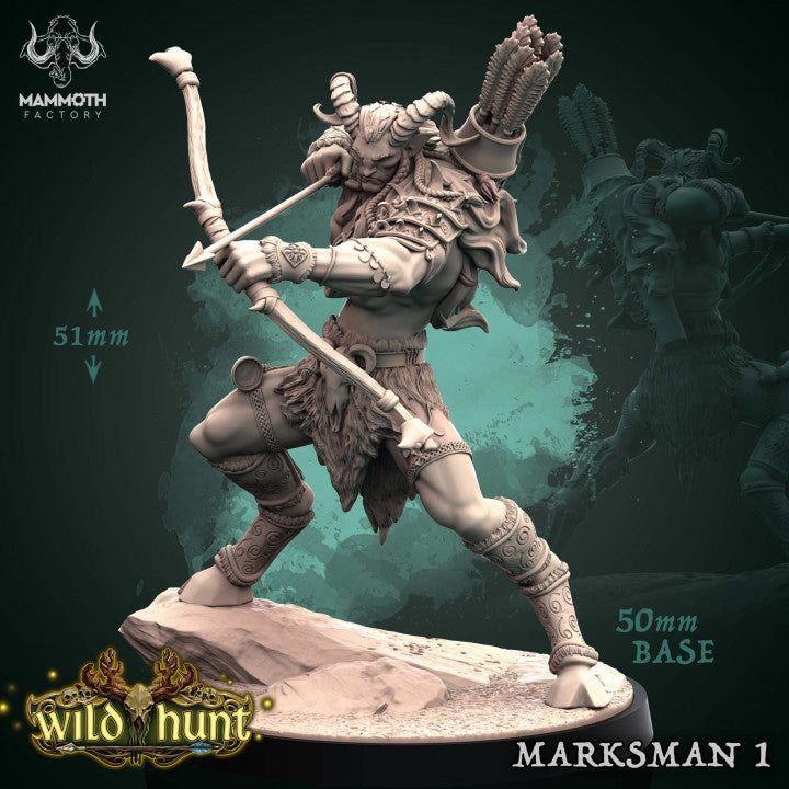 Sylvoth Marksman Satyr Archer Fey | Large | Mammoth Factory | D&D DnD Pathfinder Miniature