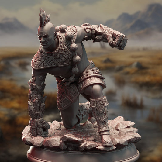 Earth Genasi Brawler - Striking (25mm Base)