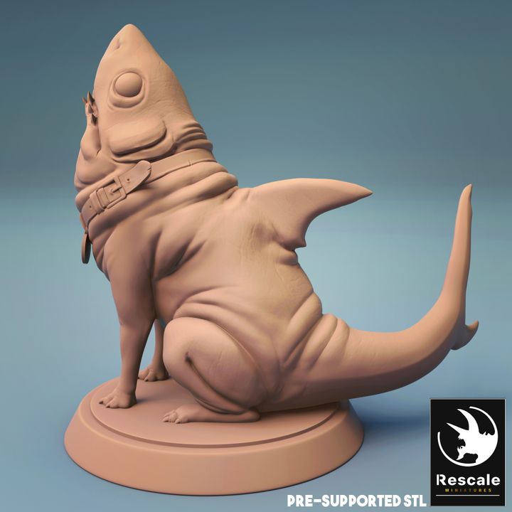 Cachorro de tiburón sentado (base de 25 mm)