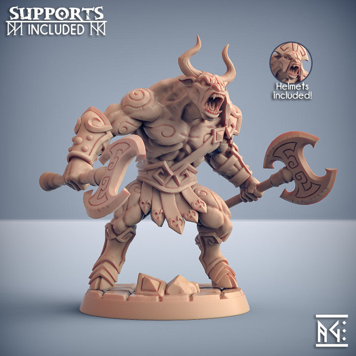 Minotaur Barbarian Warrior Axe | Large | Artisan Guild | D&D DnD Pathfinder Miniature
