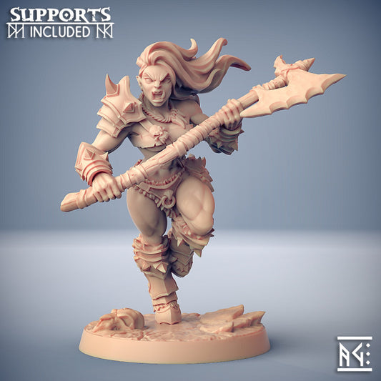 Orc Barbarian - Charging (25mm Base)