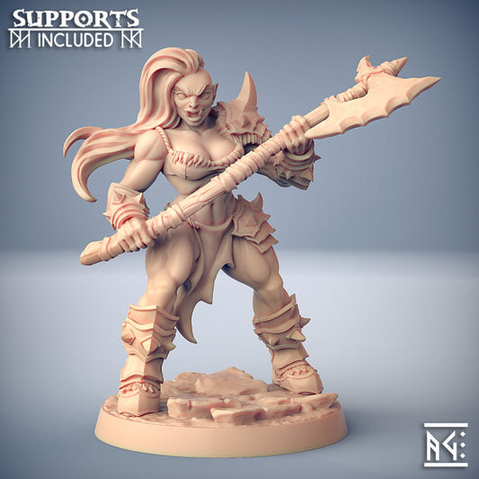 Orc Barbarian - Warrior (75mm Base)