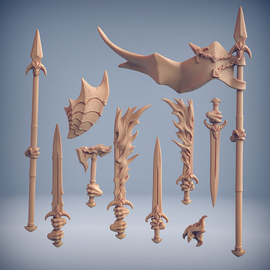 Dragonblood Knight Dragonguard Flaming Sword | Medium | Artisan Guild | D&D DnD Pathfinder Miniature