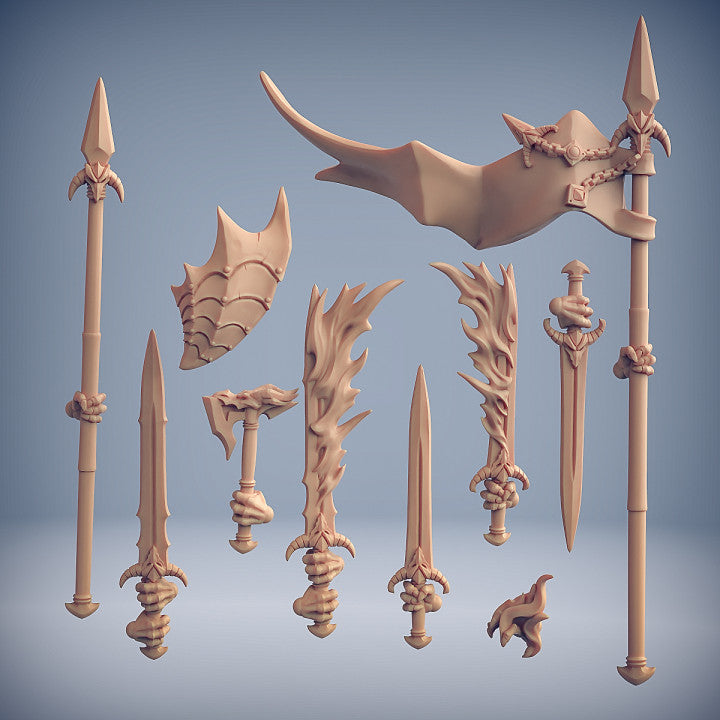 Dragonblood Knight Dragonguard Flaming Sword | Medium | Artisan Guild | D&D DnD Pathfinder Miniature