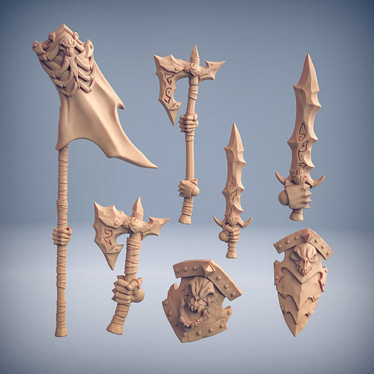 Frostmetal Orc Necromancer Warrior Miniature | Medium | Artisan Guild | D&D DnD Pathfinder Miniature