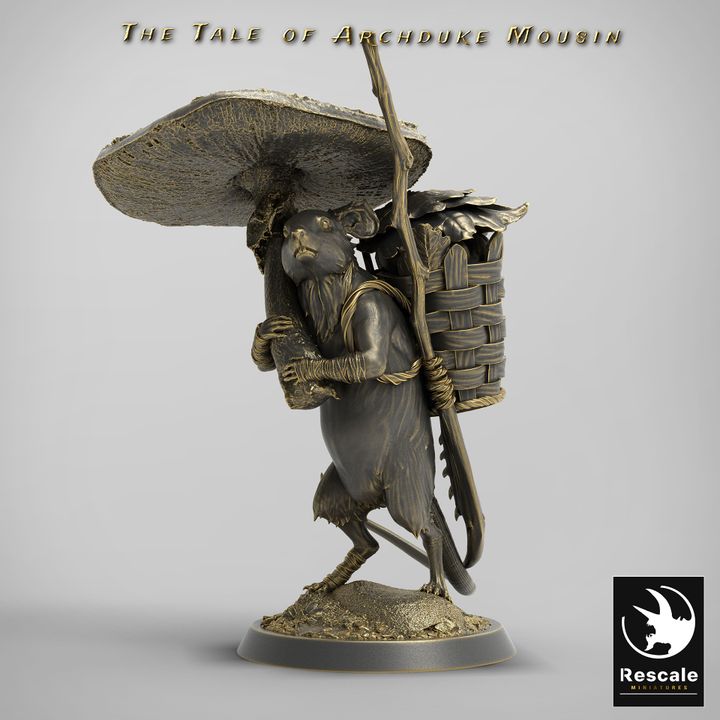 Mouse Guard Fantasy Miniature Mushroom | Medium | Rescale Miniatures | D&D DnD Pathfinder Miniature