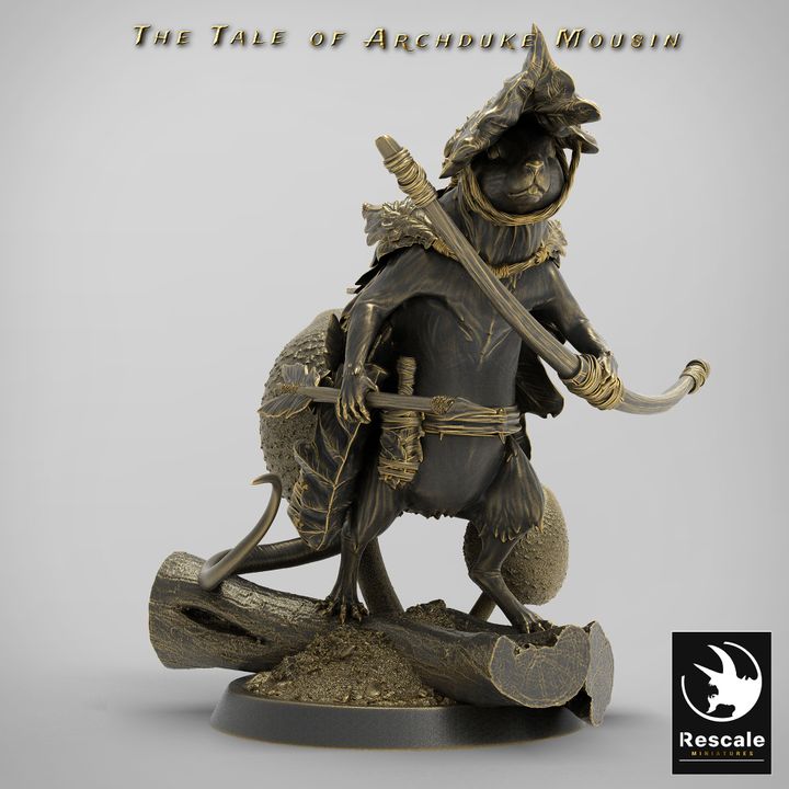 Mouse Archer Ranger Guard | Medium | Rescale Miniatures | D&D DnD Pathfinder Miniature