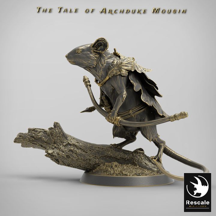 Mouse Archer Ranger Guard | Medium | Rescale Miniatures | D&D DnD Pathfinder Miniature