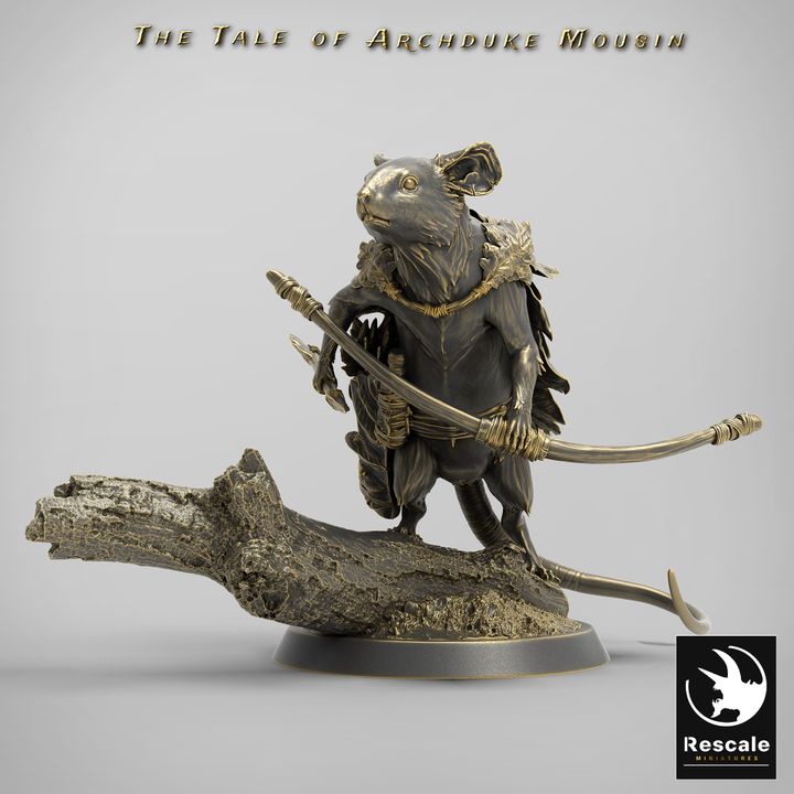 Mouse Archer Ranger Guard | Medium | Rescale Miniatures | D&D DnD Pathfinder Miniature