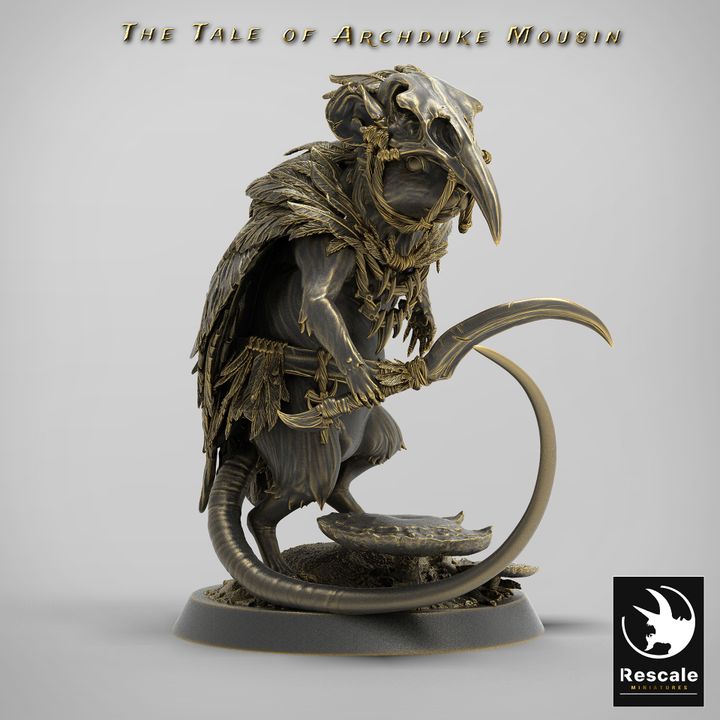 Mouse Shaman Spellcaster Druid | Medium | Rescale Miniatures | D&D DnD Pathfinder Miniature